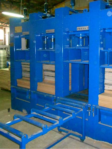 The line for the production of laminated parquet Drvoprodex